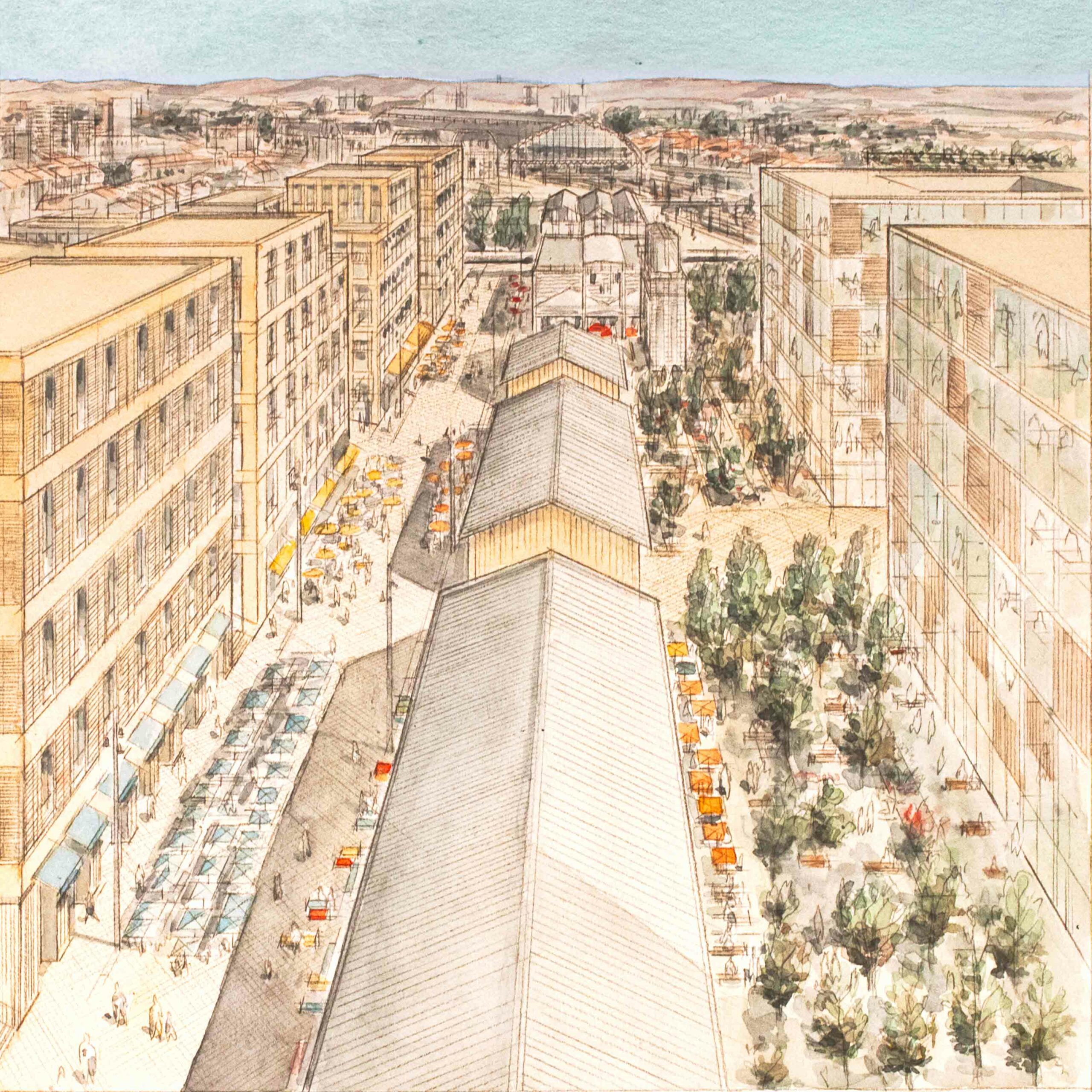 Mehdi Zannad-dessin architecture LAN, Concours Amédée Saint-Germain