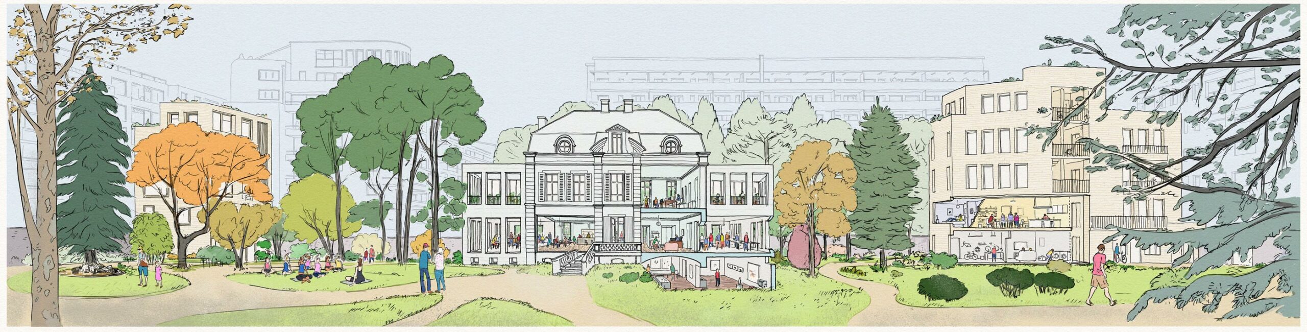 Mehdi Zannad-dessin-villa-Monoyer-Lyon-parc Youse