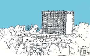 Mehdi Zannad, Dessin, Nancy, rue Notre-Dame-des-Anges - Feutre et couleur informatique